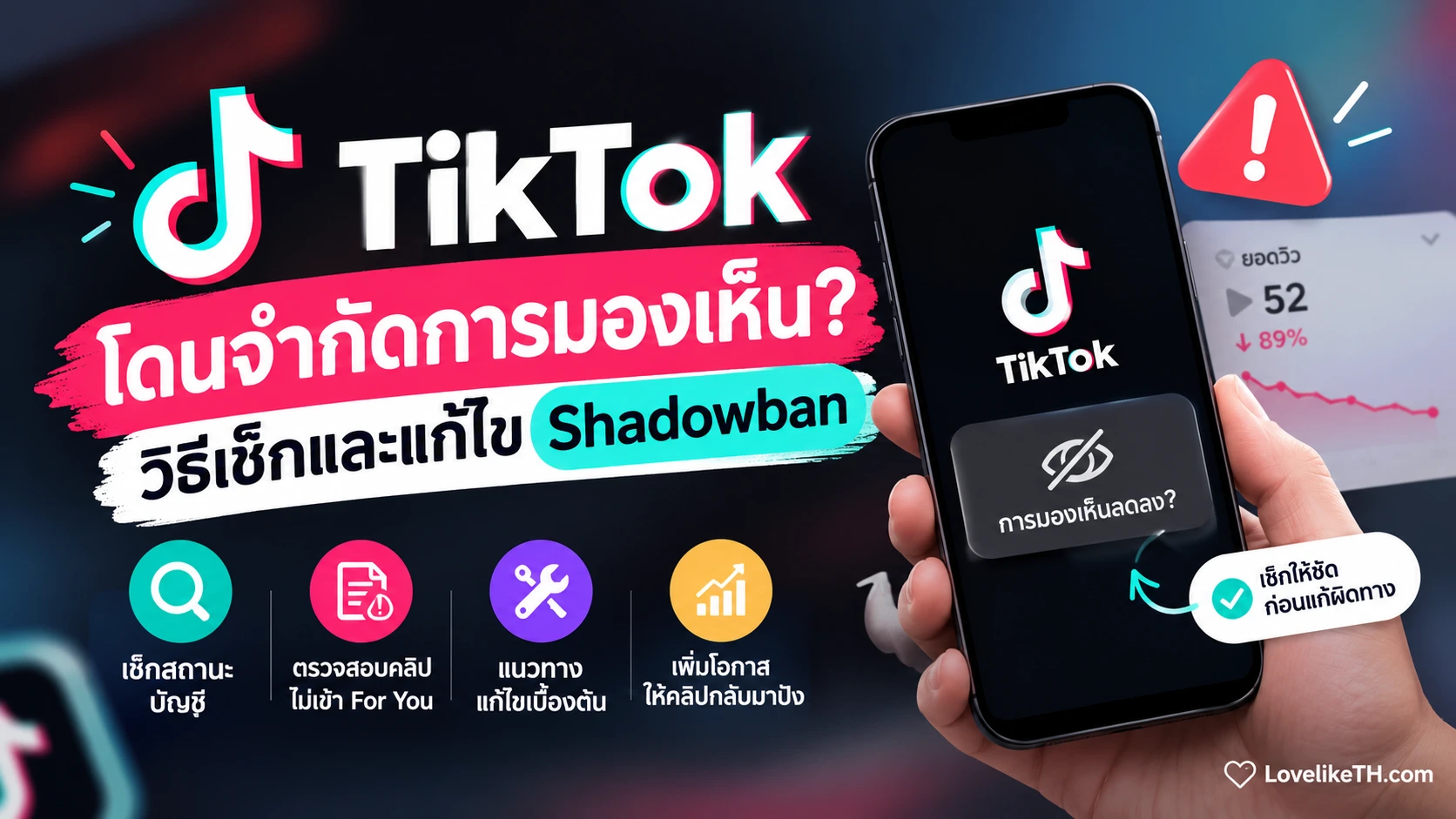 TikTok โดนจำกัดการมองเห็นหรือไม่? วิธีเช็กสถานะบัญชีและแก้ไขเบื้องต้น