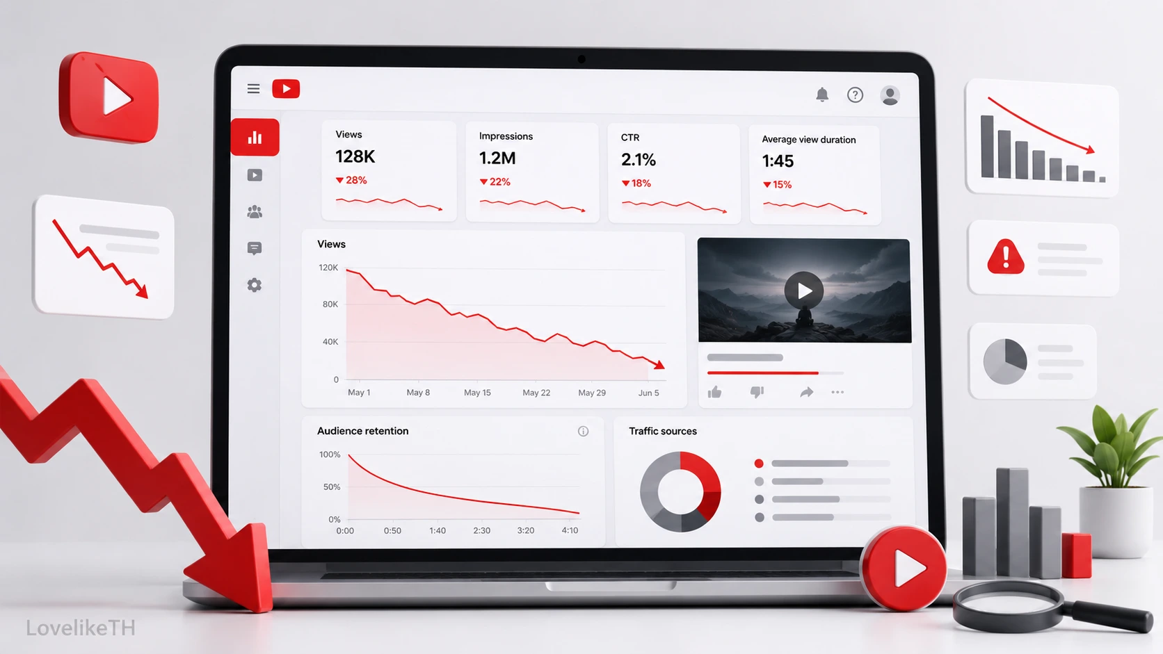 ยอดวิว YouTube ตก ทำไม? 10 จุดที่ควรเช็กก่อนโทษ Algorithm